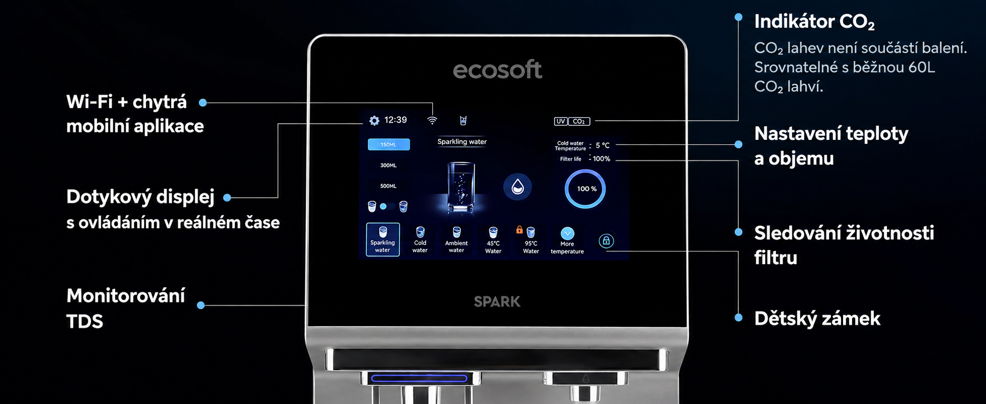 Výdajník vody SPARK HCAS s reverznou osmózou ovládanie